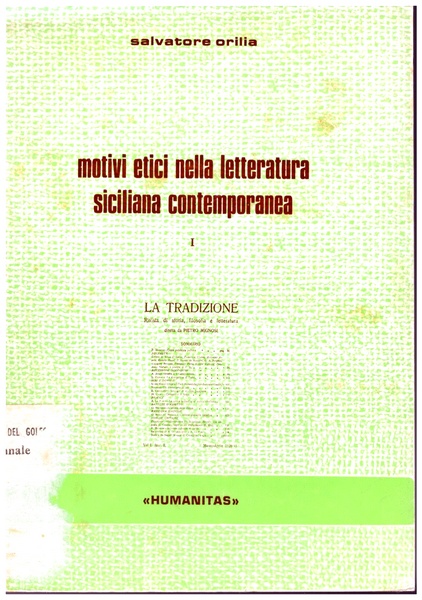 Motivi etici nelle letteratura siciliana contemporanea